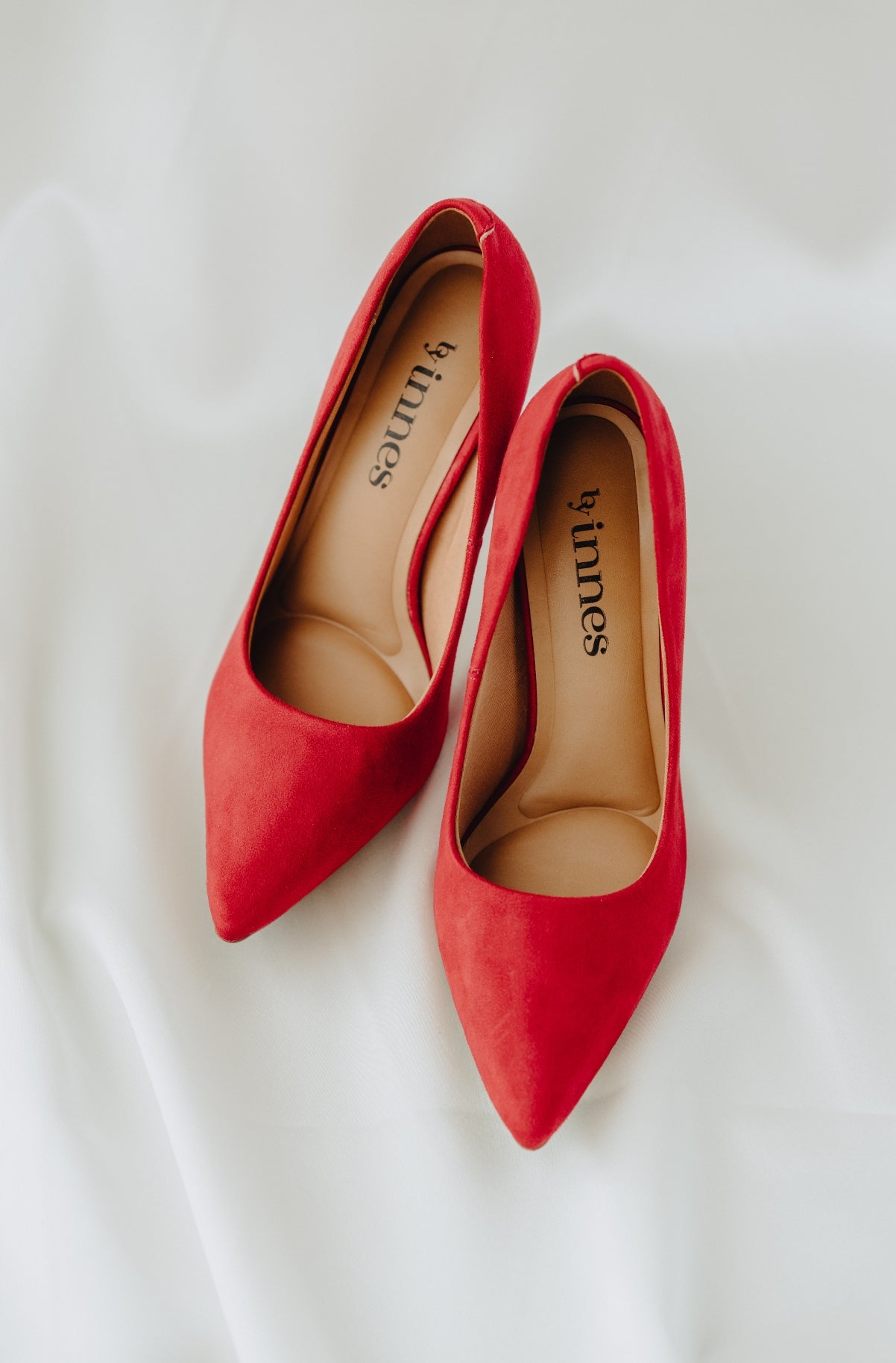 Jenna Suede Heel in Red