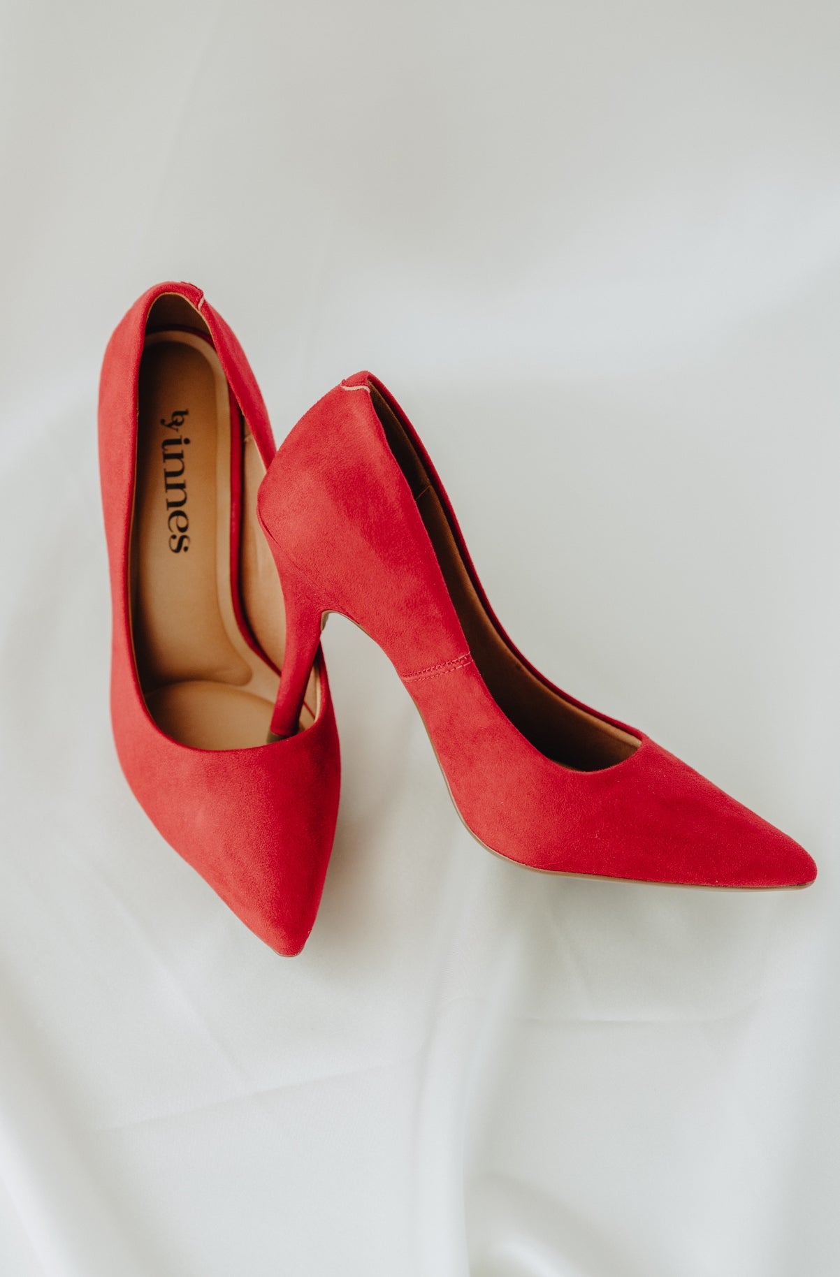 Jenna Suede Heel in Red