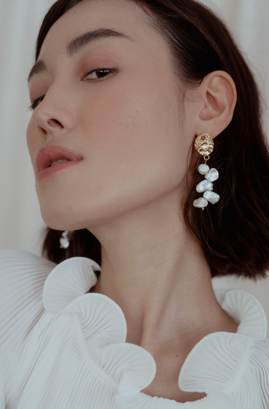 Kira Cluster Drop Earrings